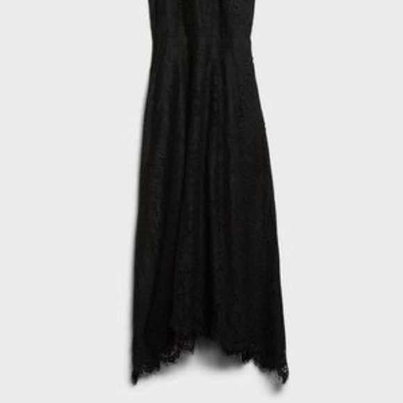 New Banana Republic 18 Black Floral Lace Midi Dress Party Date Wedding Spring - Picture 5 of 13